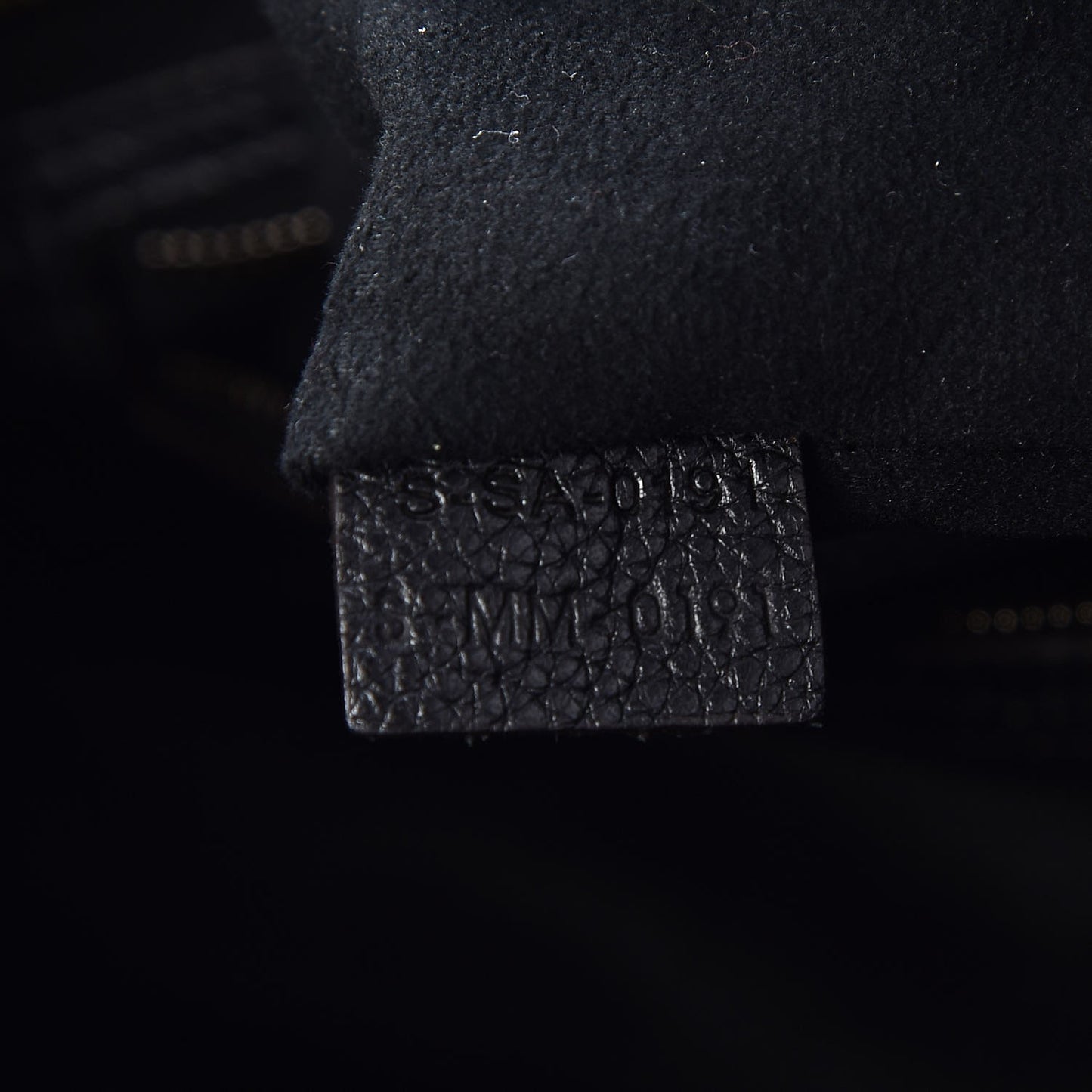 Drummed Calfskin Mini Luggage Black