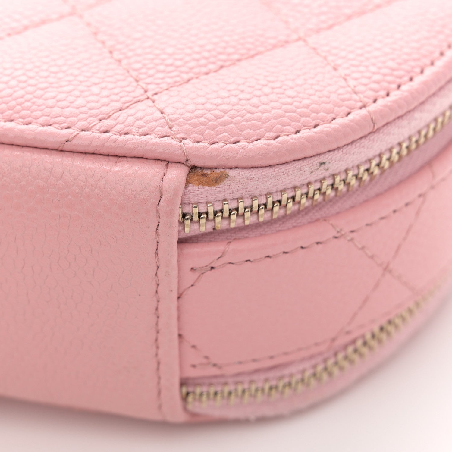 Chanel Caviar Quilted Round Handle With Care Vanity With Chain Pink 13 of 14