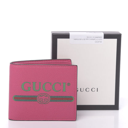 Gucci Grained Calfskin Logo Bi-Fold Wallet Box Pink Green 8 of 8