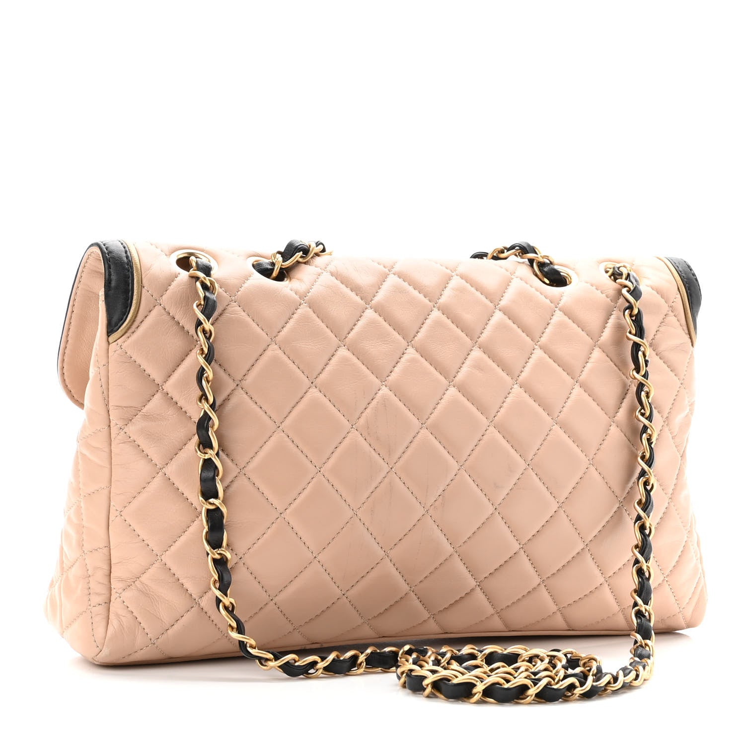 Chanel Lambskin Quilted Mademoiselle East West Flap Beige 2 of 10