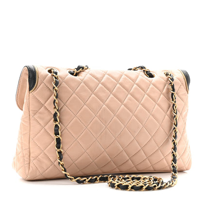 Chanel Lambskin Quilted Mademoiselle East West Flap Beige 2 of 10