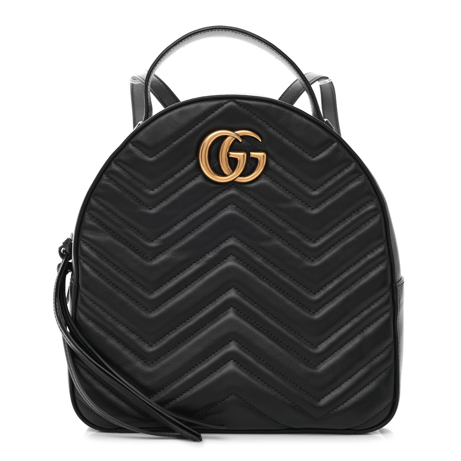 Gucci Calfskin Matelasse GG Marmont Dome Backpack Black 1 of 11