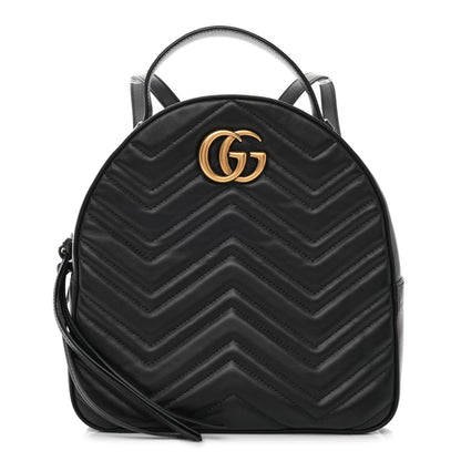 Gucci Calfskin Matelasse GG Marmont Dome Backpack Black 1 of 11