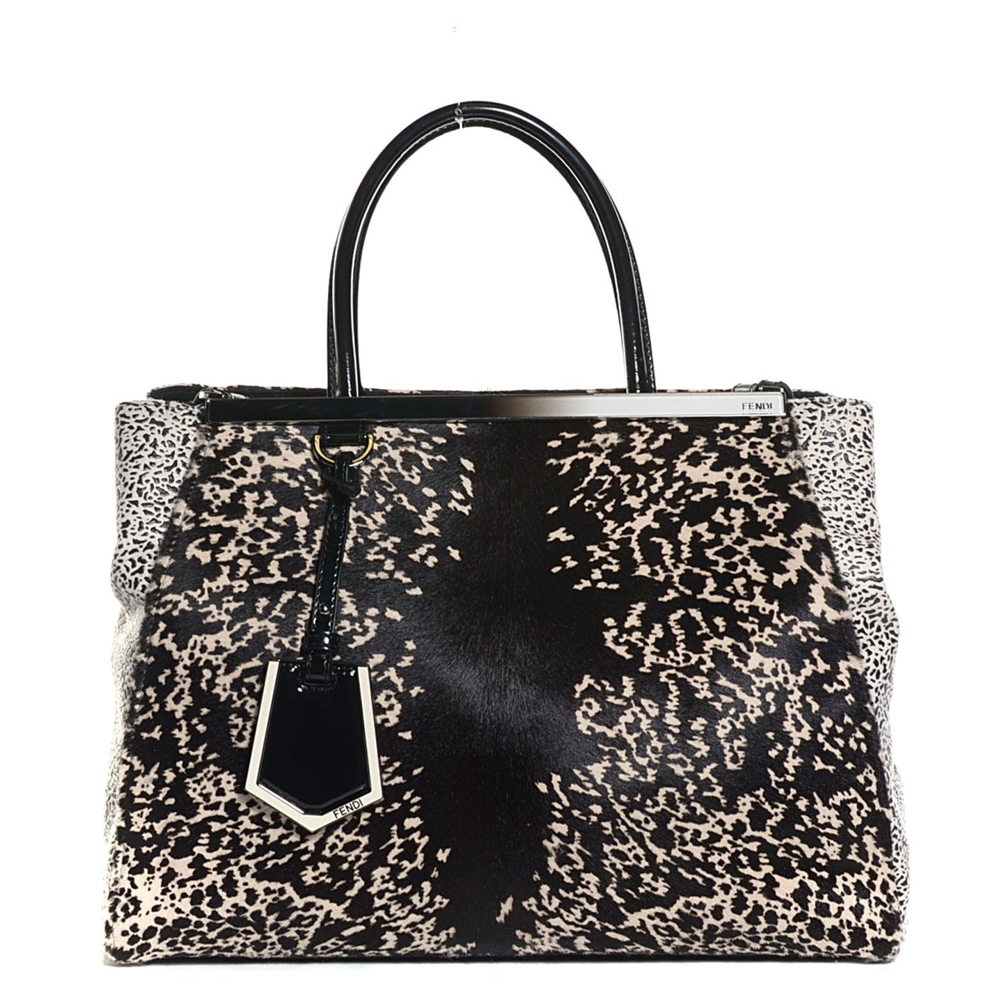 Calf Hair Patent Regular 2jours Tote Black White