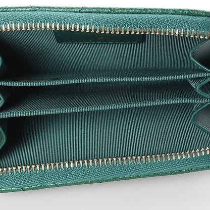 Chanel Metallic Caviar Quilted Zip Coin Purse Green 5 of 8