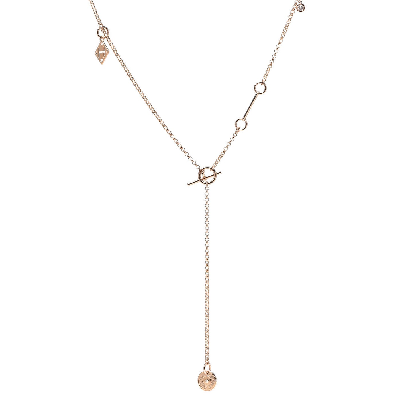 18K Rose Gold Diamond Gambade Necklace
