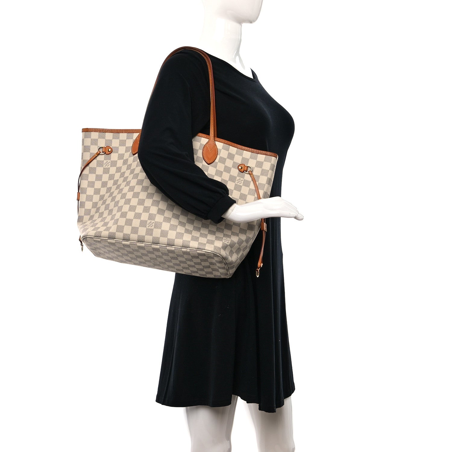 Louis Vuitton Damier Azur Neo Neverfull MM Rose Ballerine 3 of 10