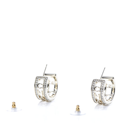 Chanel Metal Crystal Bow-tiful CC Hoop Earrings Gold 3 of 5
