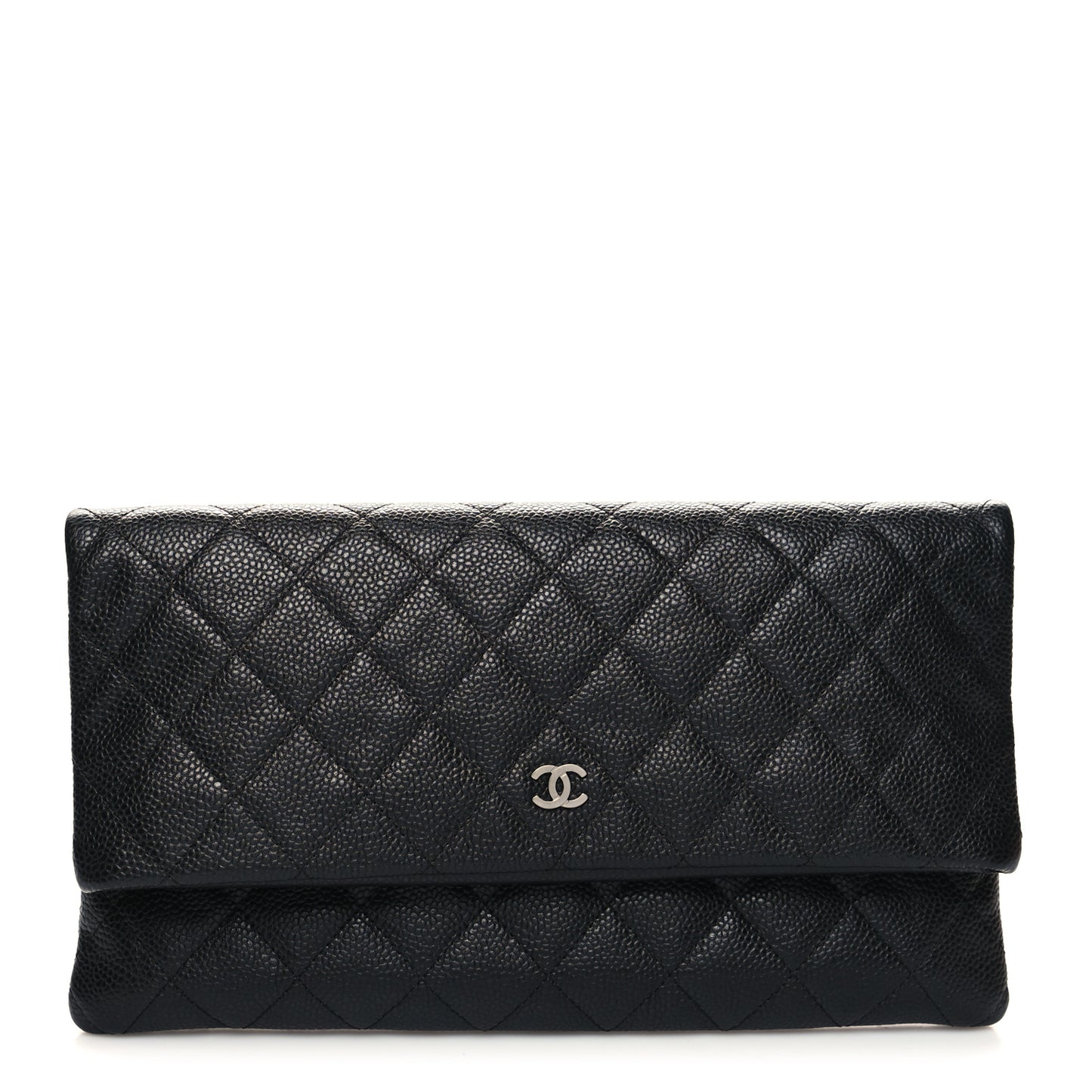 Caviar Quilted CC Beauty Clutch Black