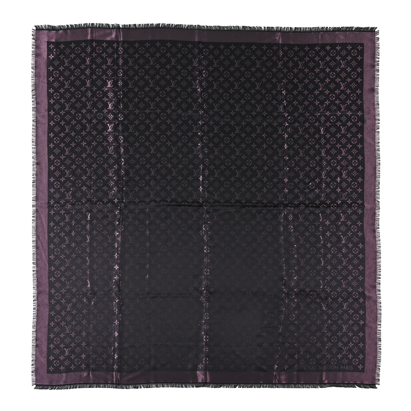 Silk Lurex Wool Monogram Shine Shawl Amarante