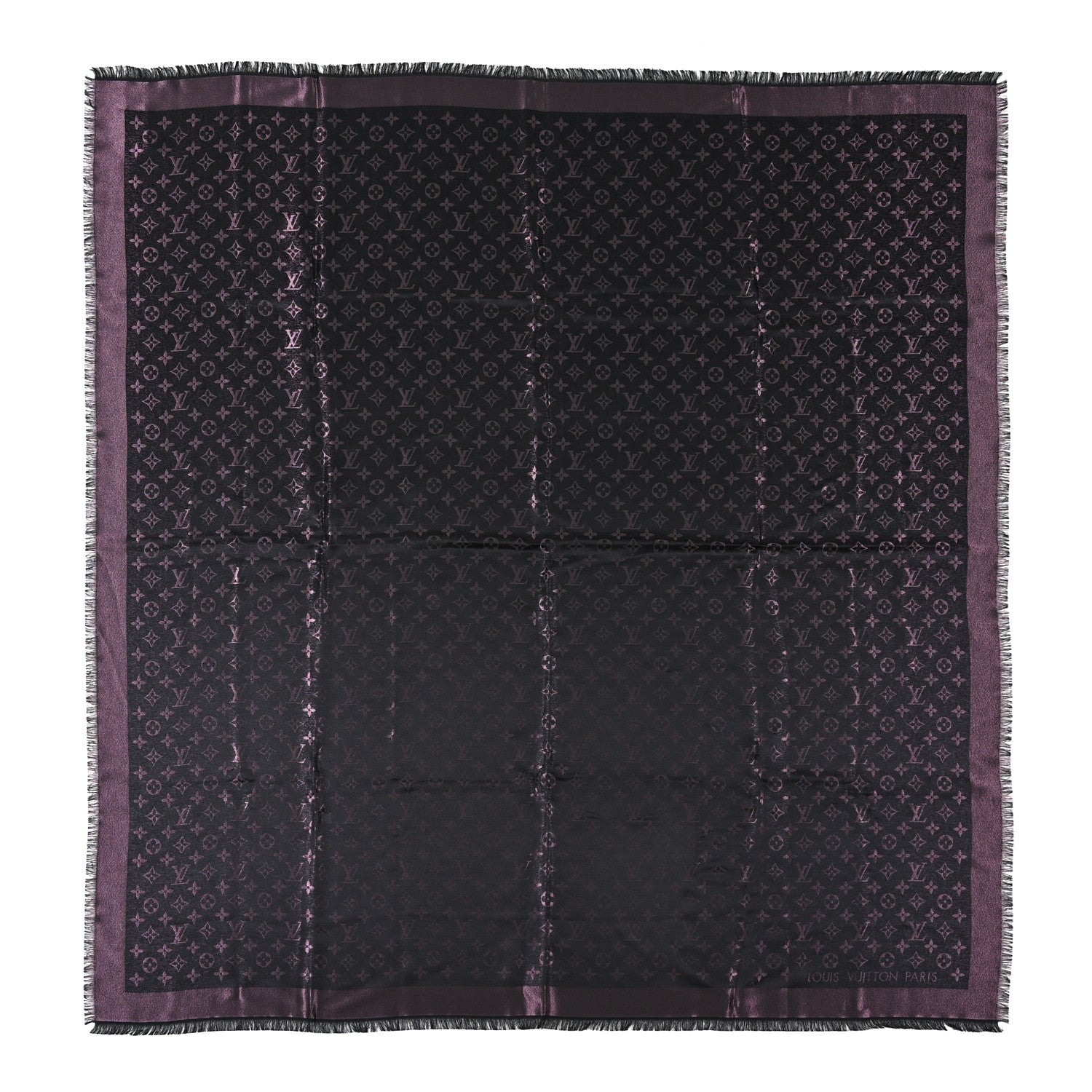 Louis Vuitton Silk Lurex Wool Monogram Shine Shawl Amarante 1 of 3
