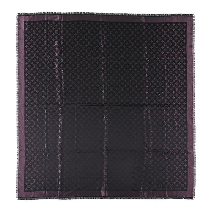 Louis Vuitton Silk Lurex Wool Monogram Shine Shawl Amarante 1 of 3