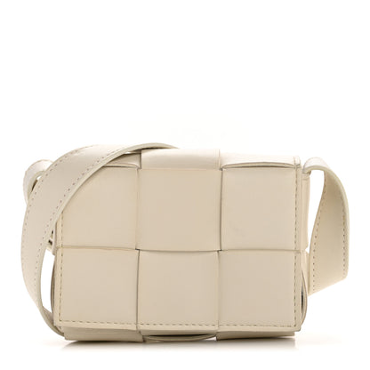 Bottega Veneta Lambskin Maxi Intrecciato Extra Mini Cassette Crossbody Bag White 7 of 11