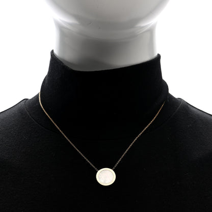 Tiffany 18K Rose Gold Mother of Pearl T Circle Pendant Necklace 2 of 4