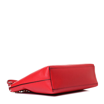 Valentino Garavani Grained Calfskin Small Rockstud Shoulder Tote Rouge Pur 4 of 16