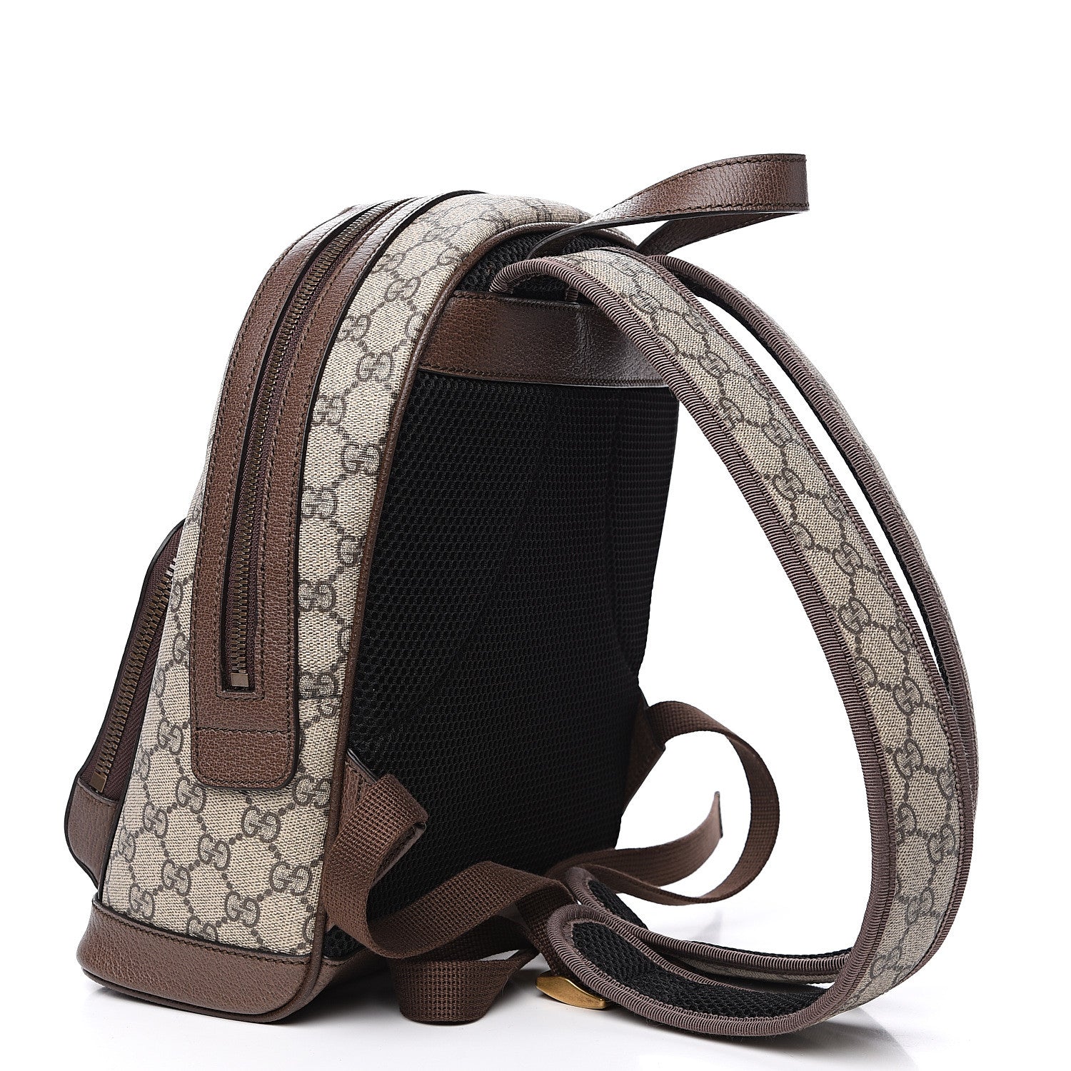 Gucci GG Supreme Monogram Calfskin Web Small Ophidia Day Backpack Beige Ebony New Acero 2 of 12