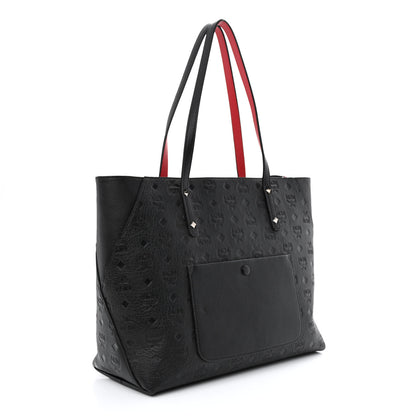 MCM Calfskin Ottomar Monogram Medium Klara Shopper Tote Black 3 of 10