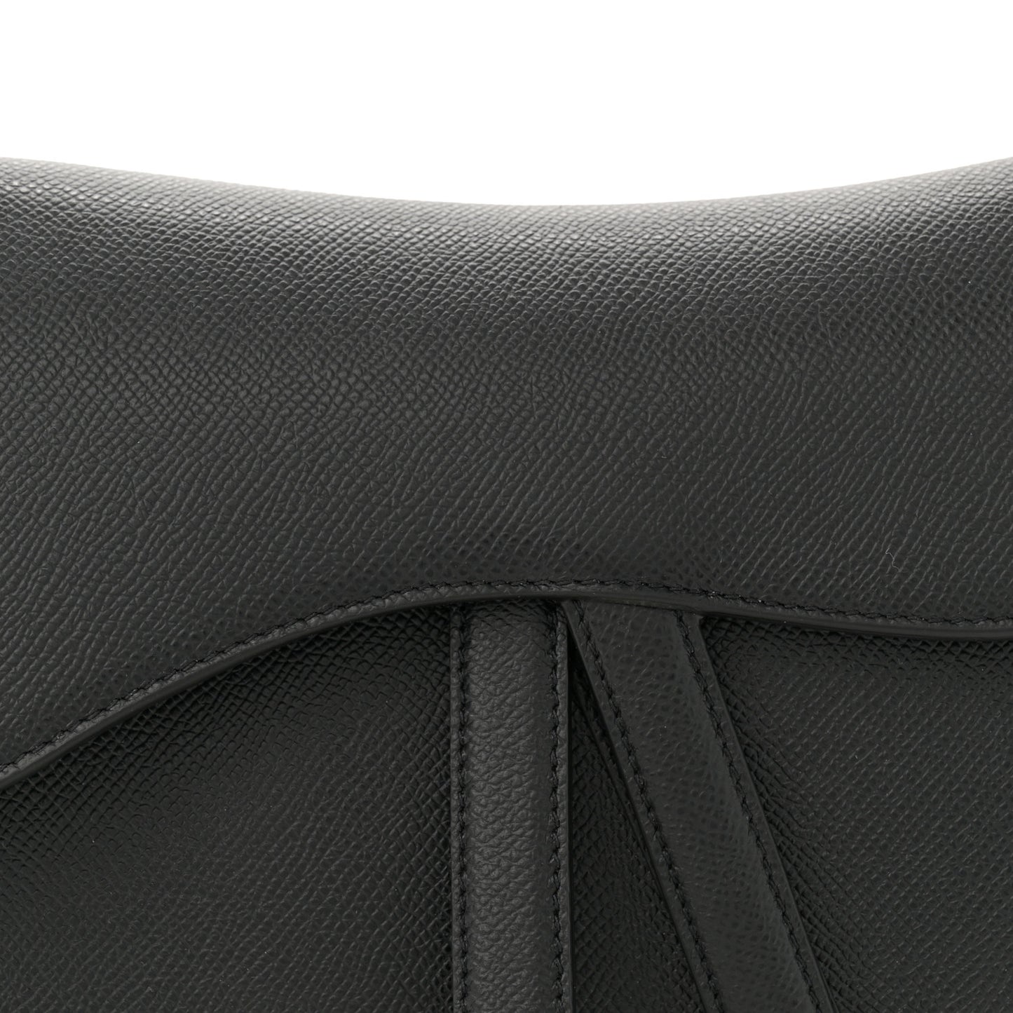 Grained Calfskin Saddle Bag Black