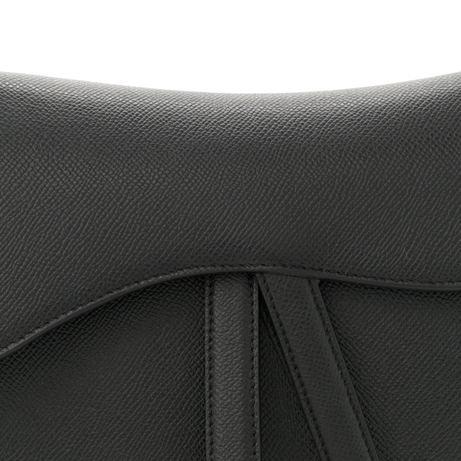 Christian Dior Grained Calfskin Saddle Bag Black 8 of 13