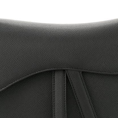 Christian Dior Grained Calfskin Saddle Bag Black 8 of 13