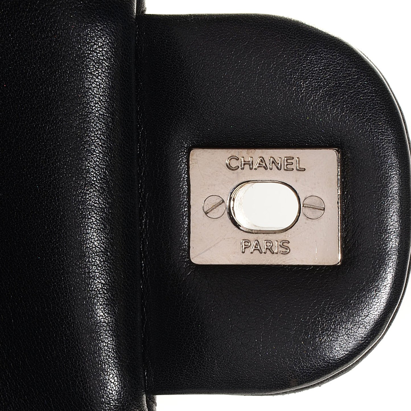 Calfskin Quilted Large Cambon Flap Black White
