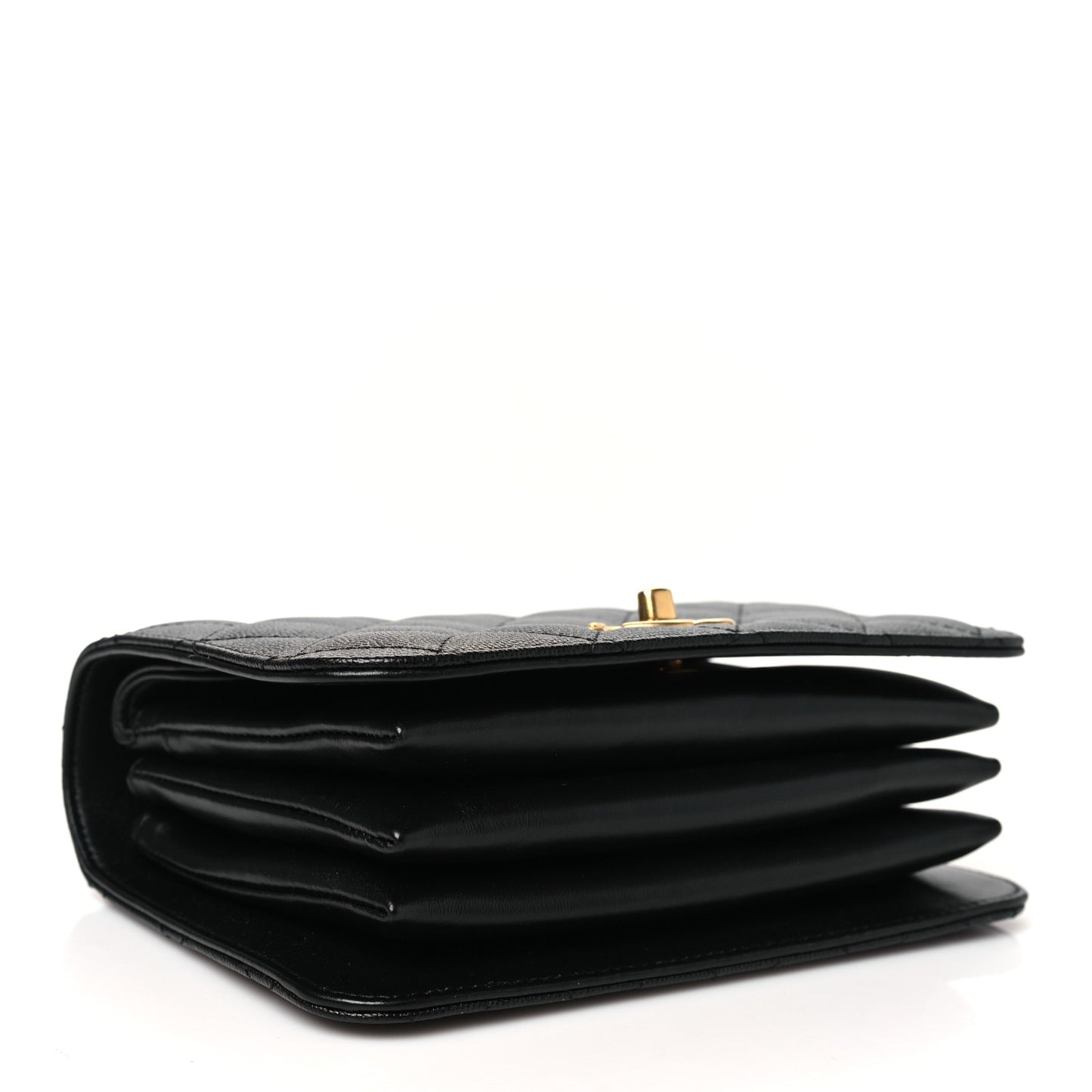 Caviar Quilted Mini Top Handle Flap Black