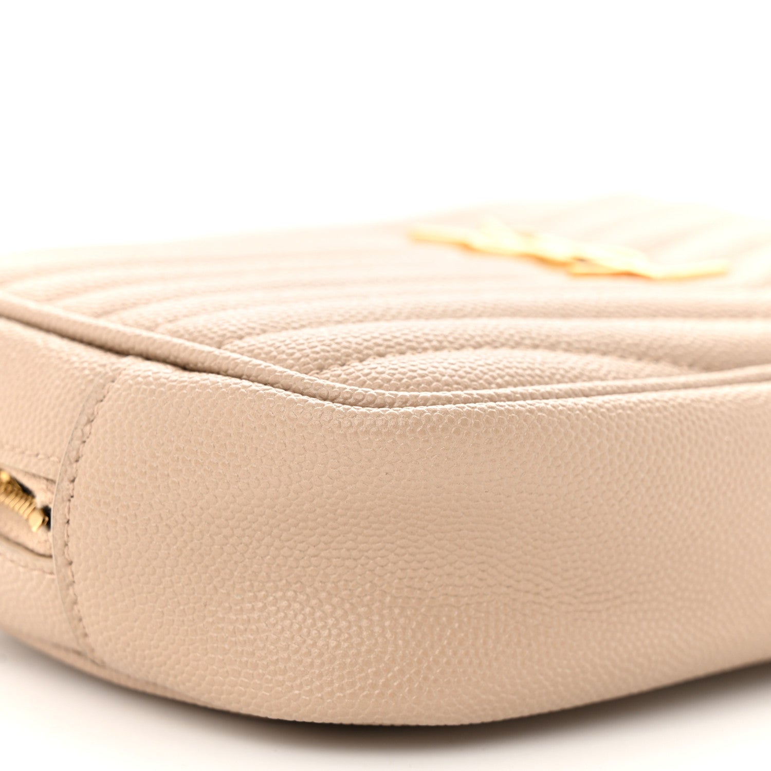 Saint Laurent Grain De Poudre Matelasse Monogram Mini Lou Camera Bag Dark Beige 9 of 11