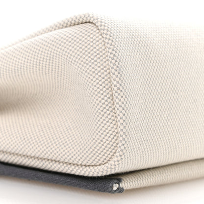 Hermes Military Toile Vache Hunter Herbag Zip Retourne 20 Ecru Bleu Glacier Ardoise 9 of 10