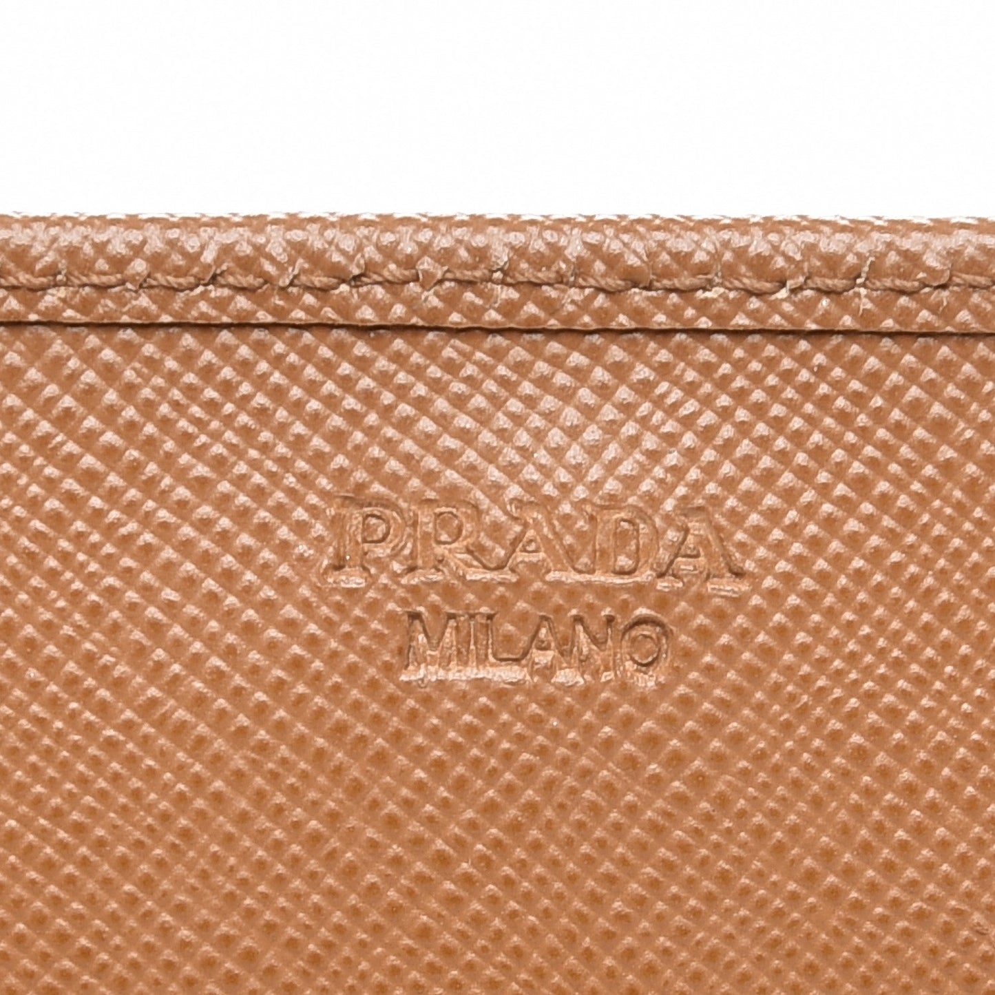 Saffiano Metal Chain Wallet Caramel