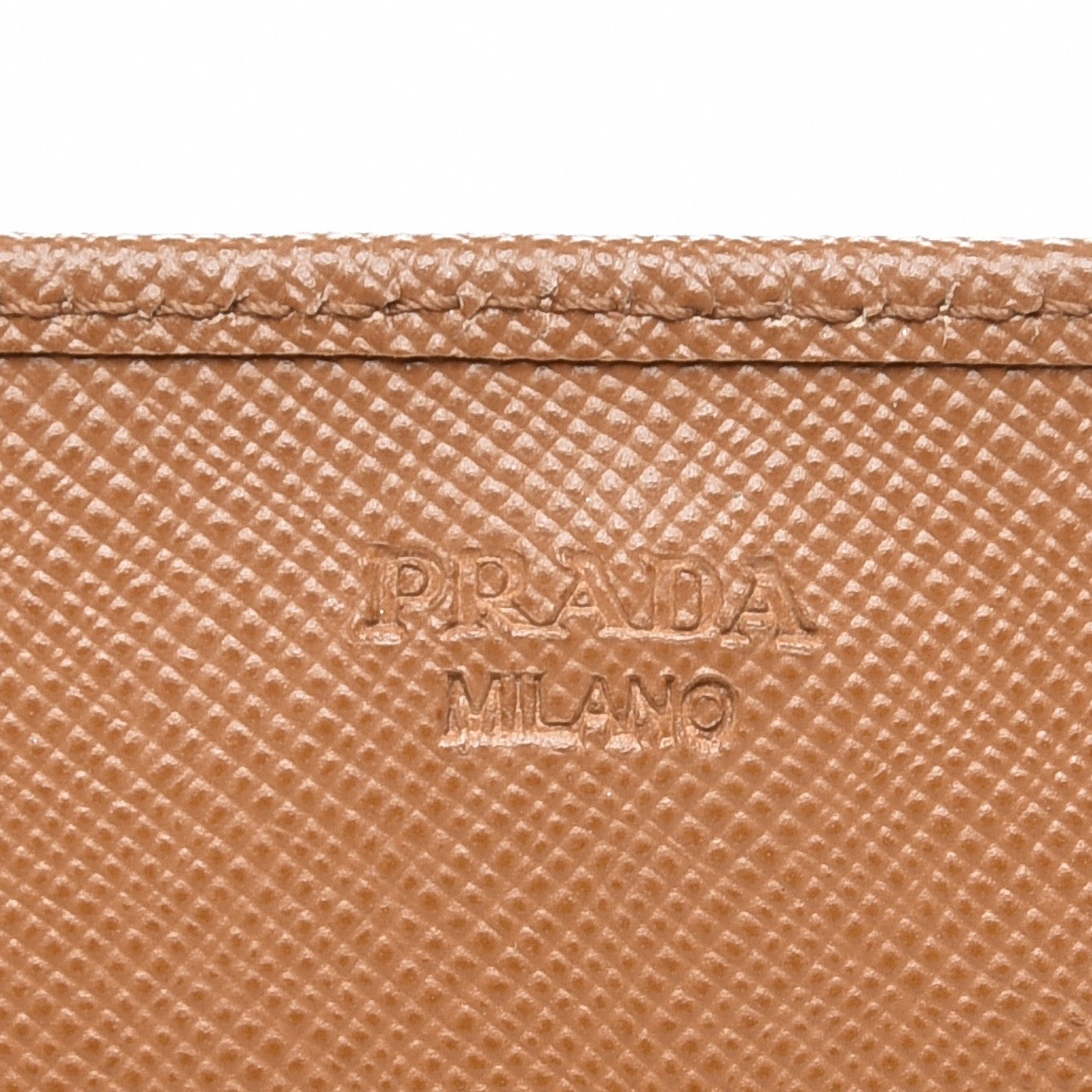 Prada Saffiano Metal Chain Wallet Caramel 6 of 7