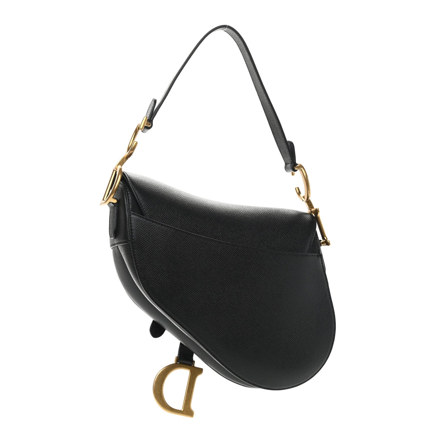Christian Dior Grained Calfskin Saddle Bag Black 3 of 11