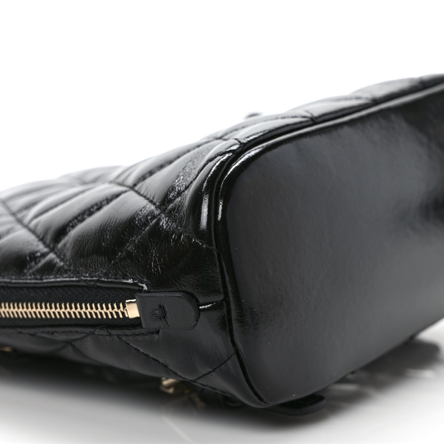 Shiny Calfskin My Pocket Backpack Black