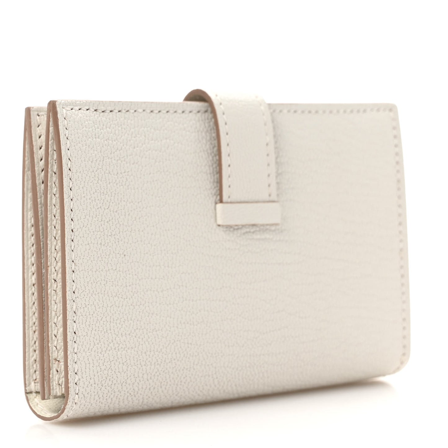Chevre Mysore Bearn Card Holder Wallet Gris Perle