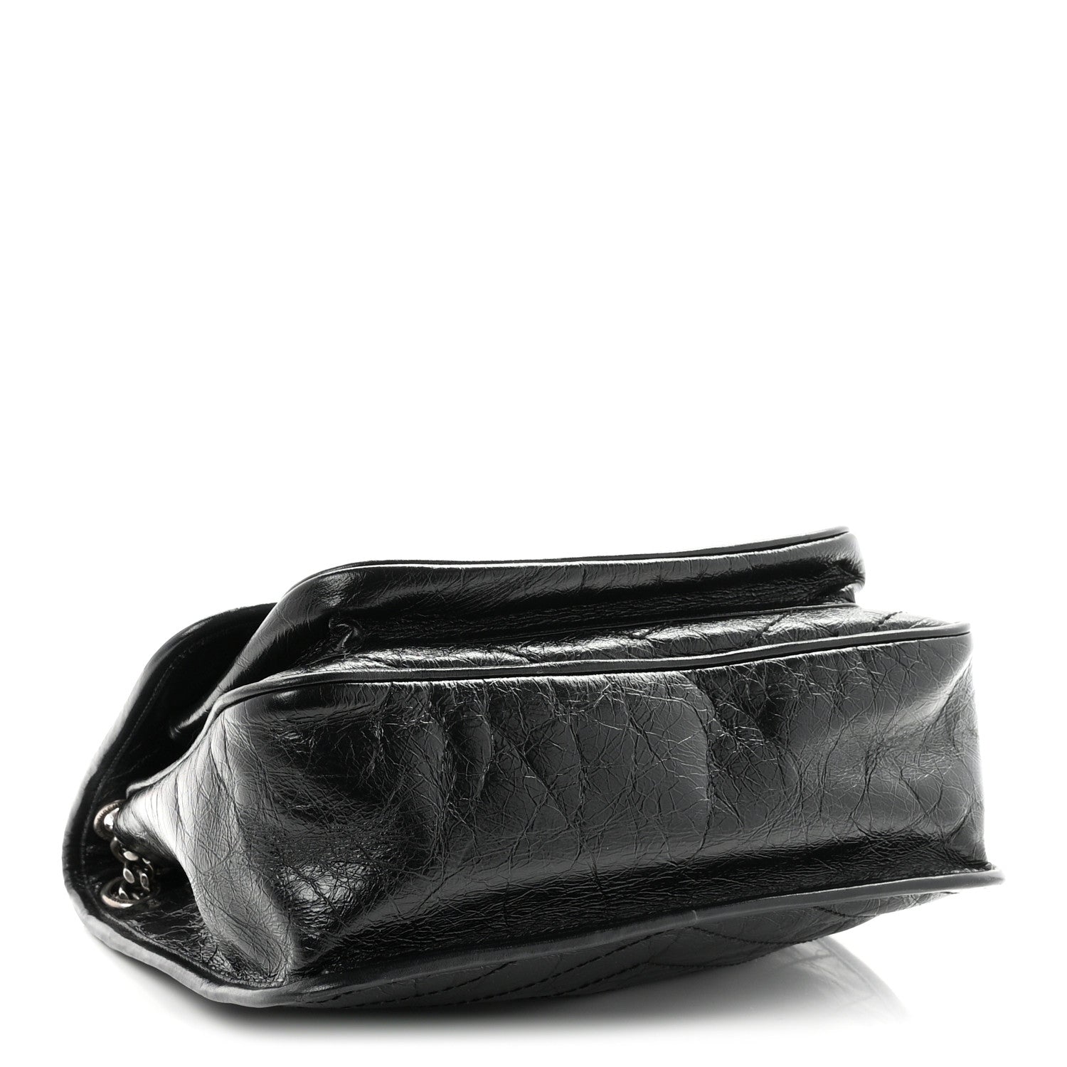Saint Laurent Crinkled Calfskin Matelasse Monogram Medium Niki Chain Satchel Black 4 of 10