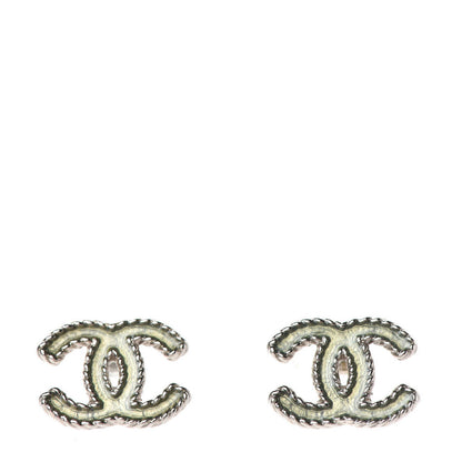 Chanel Enamel CC Earrings Light Green 1 of 4
