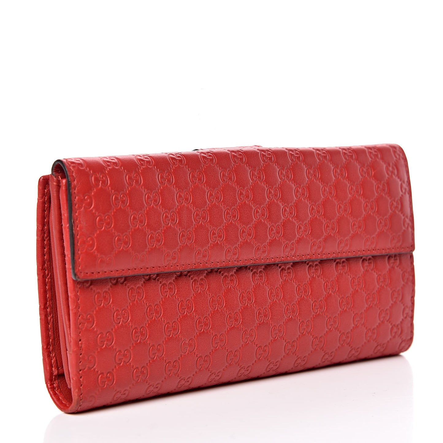 Microguccissima Heart Continental Wallet Red