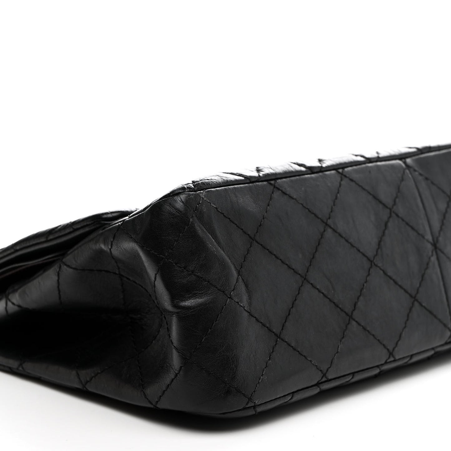 Aged Calfskin Quilted 2.55 Reissue 227 Flap Black