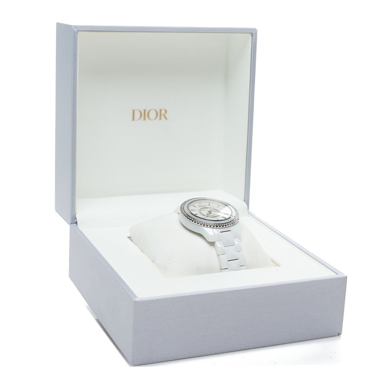 Christian Dior Stainless Steel Ceramic Diamond Bezel Mother of Pearl 38mm Dior VIII Automatic Watch White 5 of 5