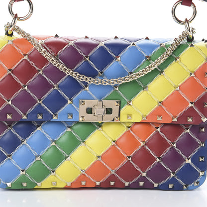 Valentino Garavani Lambskin Medium Rockstud Spike Shoulder Bag Rainbow 8 of 8
