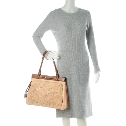 Valentino Garavani Straw Lace Demetra Satchel Natural 2 of 7