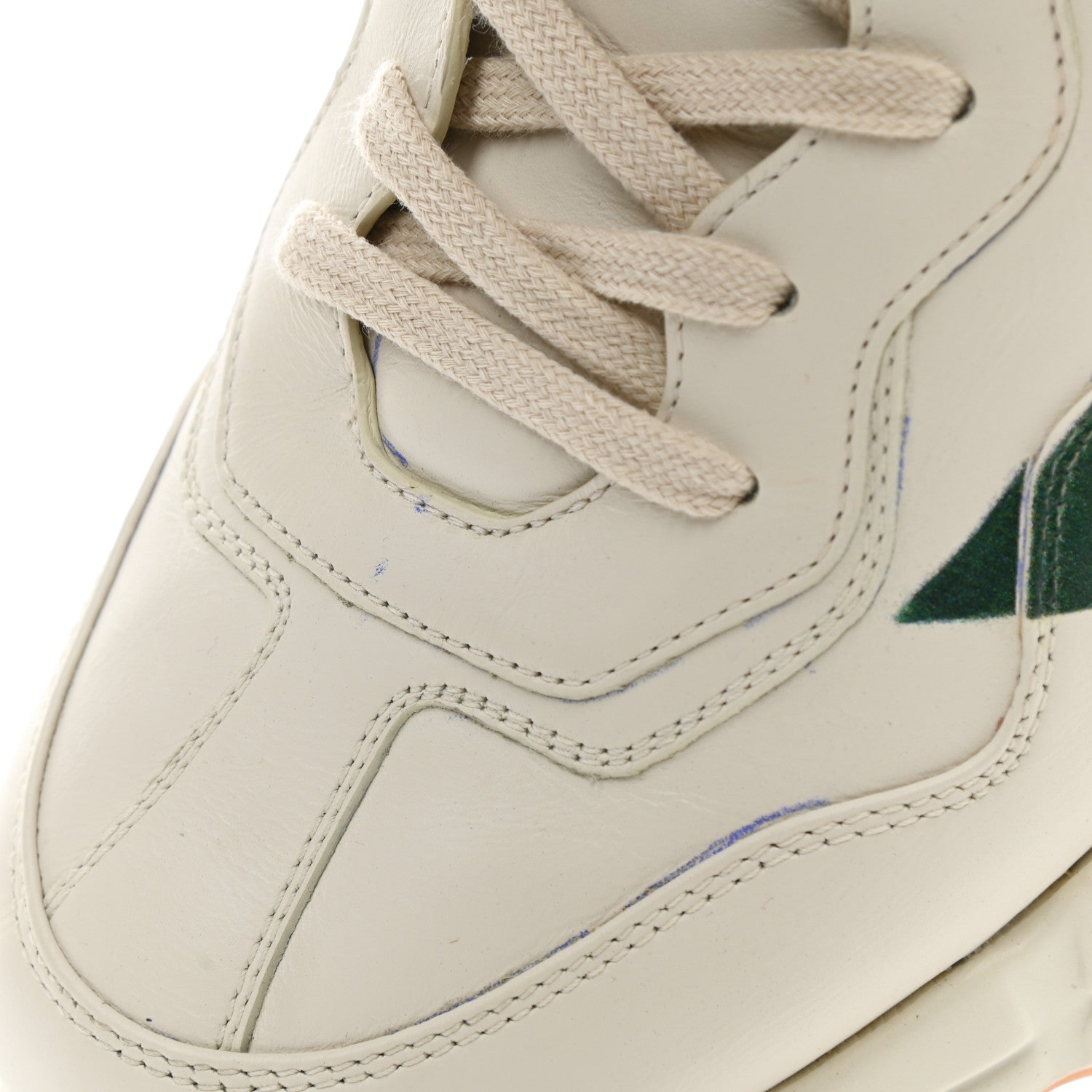 Gucci Calfskin Web Printed Mens Rhyton Sneakers 13 Mystic White 10 of 11