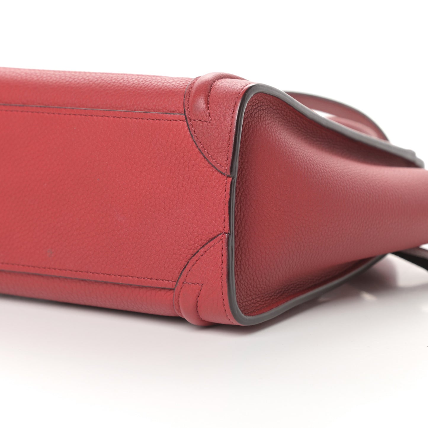 Drummed Calfskin Nano Luggage Red