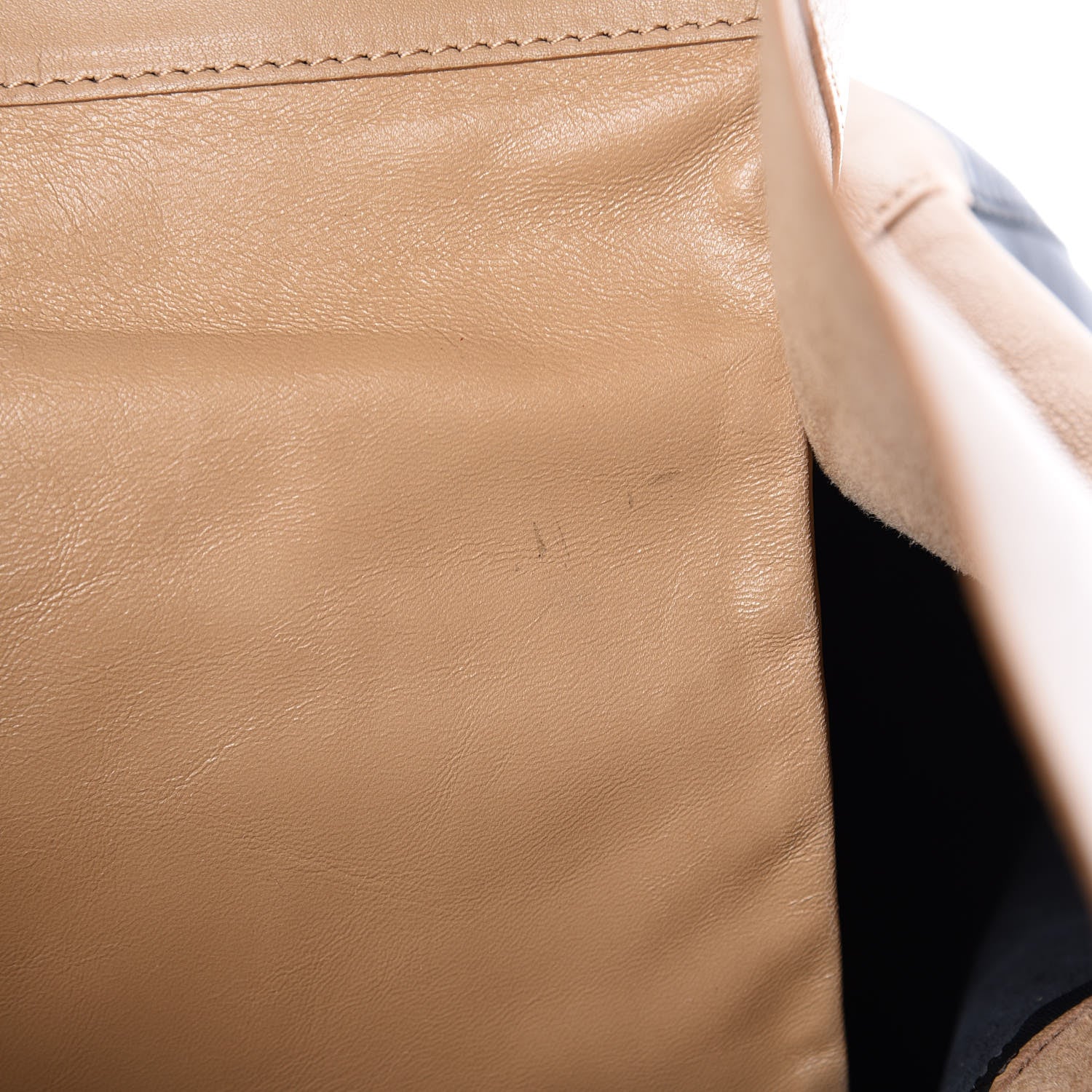 Celine Lambskin Horizontal Bi-Cabas Nude Black 9 of 10