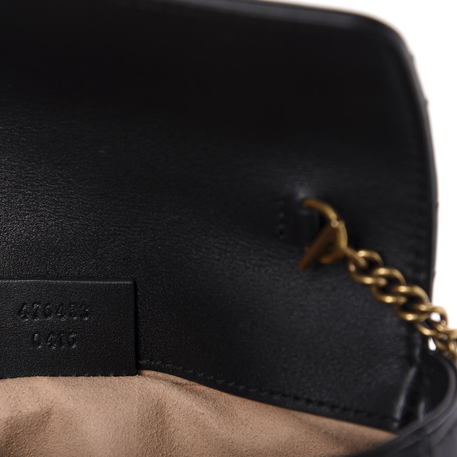 Gucci Calfskin Matelasse Super Mini GG Marmont Shoulder Bag Black 9 of 11