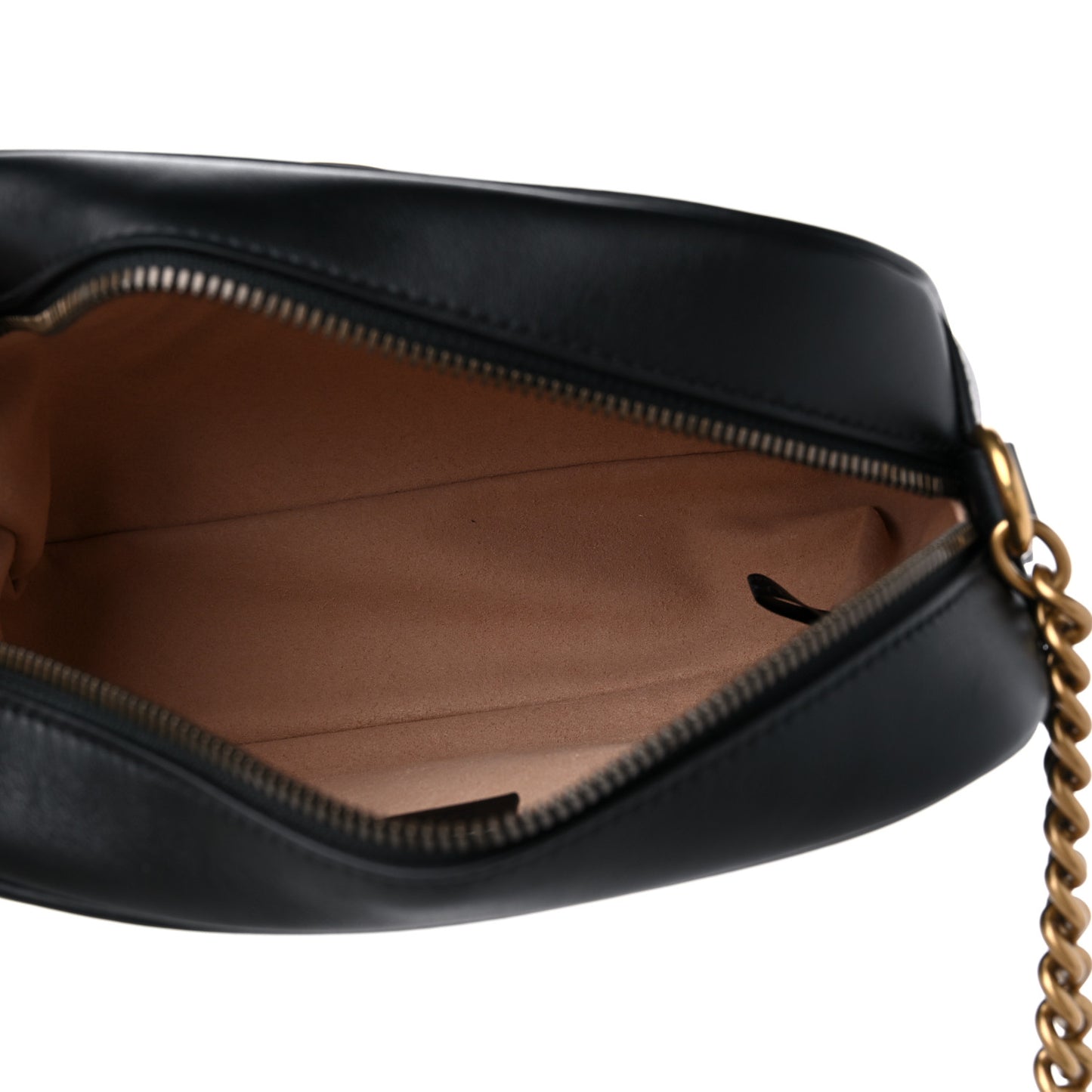 Calfskin Matelasse Small GG Marmont Chain Shoulder Bag Black