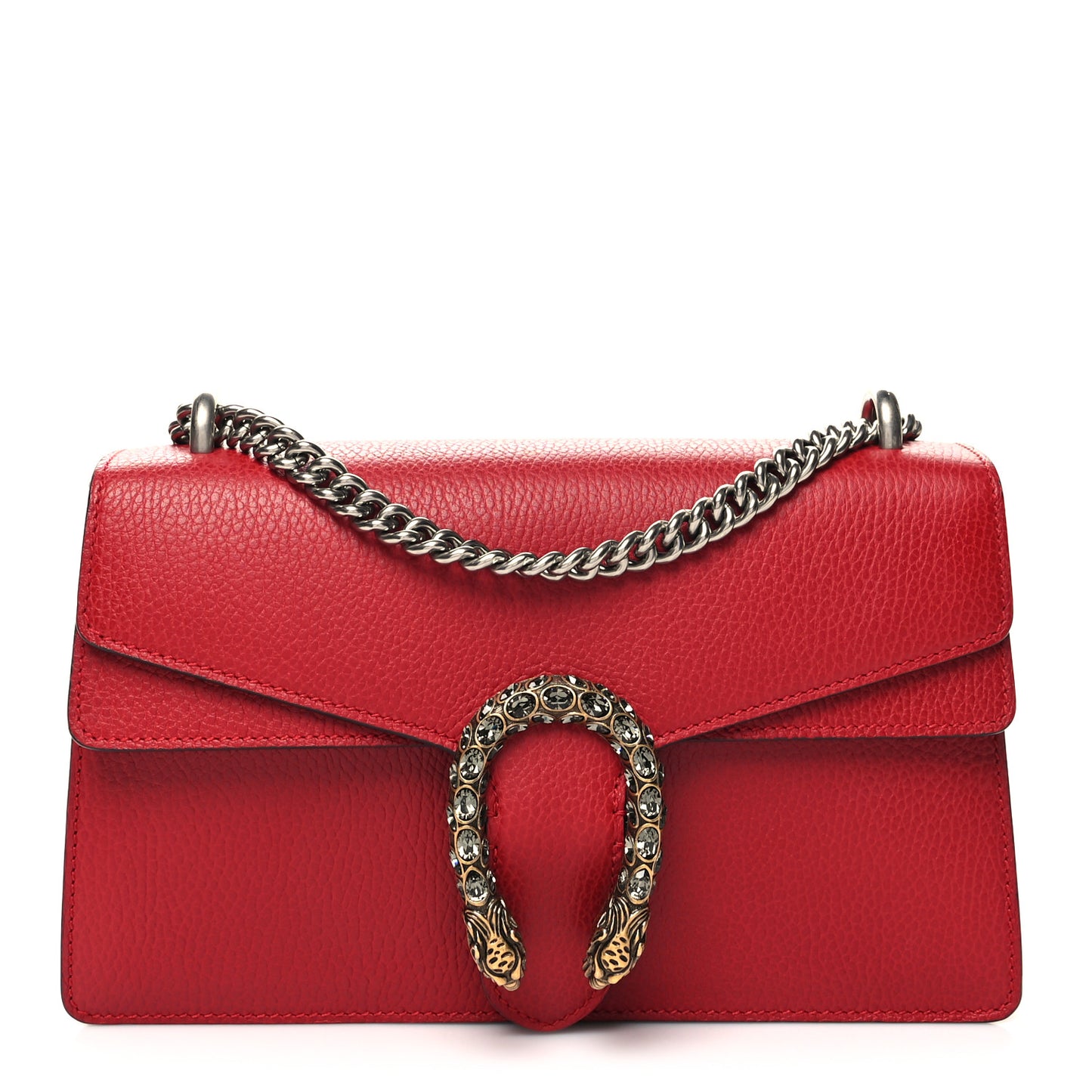 Dollar Calfskin Swarovski Crystal Small Dionysus Shoulder Bag Hibiscus Red