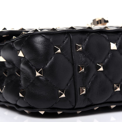 Valentino Garavani Lambskin Small Rockstud Spike Shoulder Bag Black 8 of 10