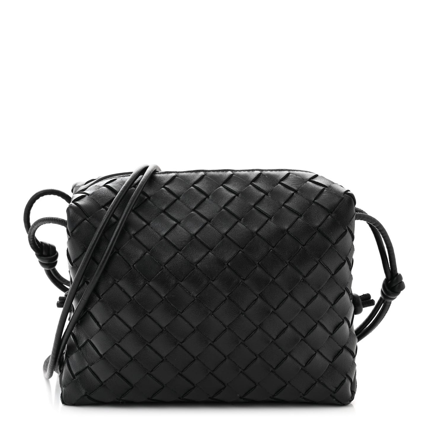 Nappa Intrecciato Small Loop Camera Bag Black