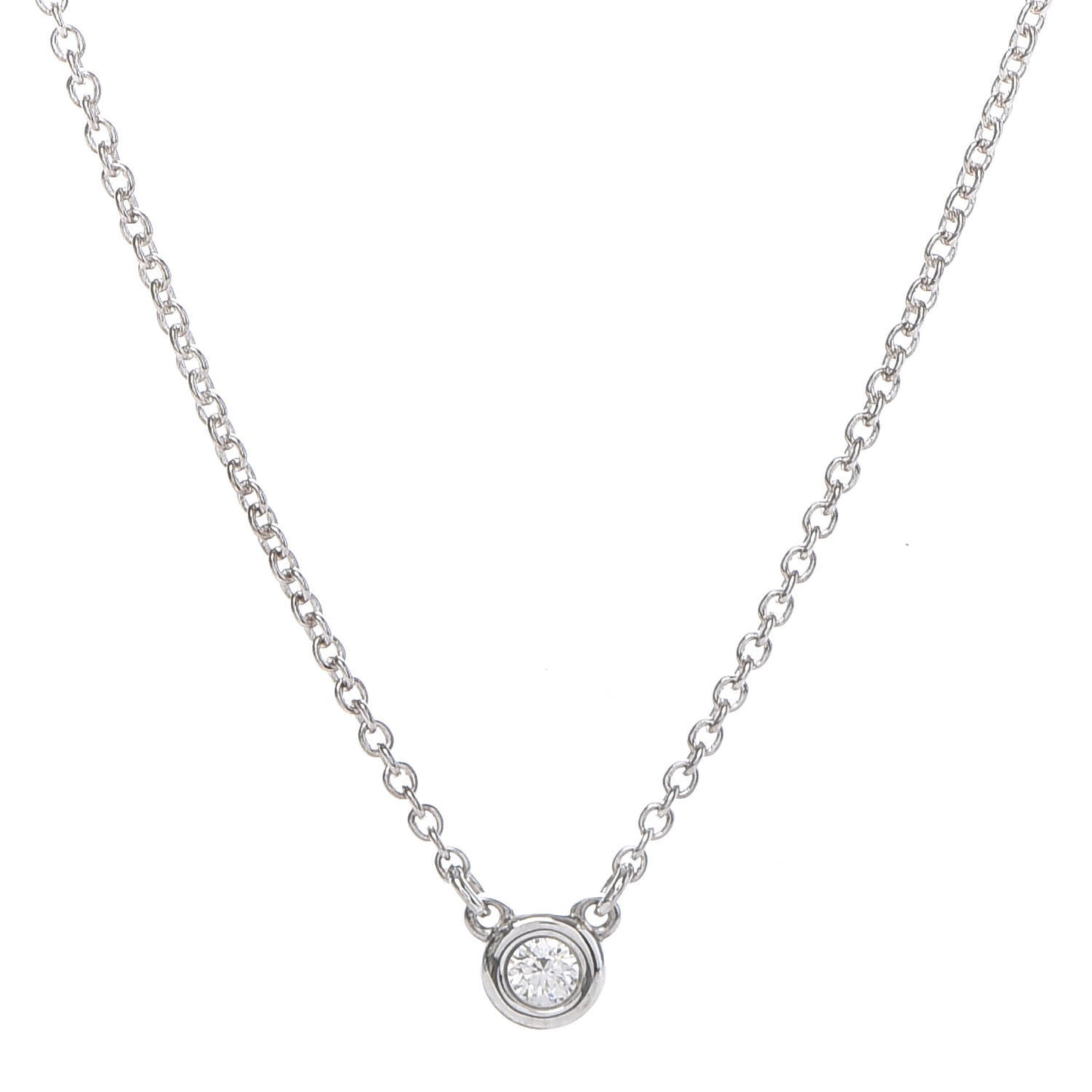 Sterling Silver Diamond .05ct Elsa Peretti Diamonds by the Yard Pendant Necklace