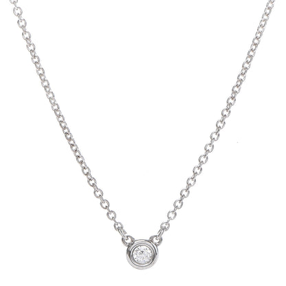 Tiffany Sterling Silver Diamond .05ct Elsa Peretti Diamonds by the Yard Pendant Necklace 4 of 6
